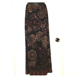 Coldwater Creek Printed Maxi skirt- brown- Size 8